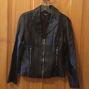 Metrostyle Black Leather Motorcycle Jacket